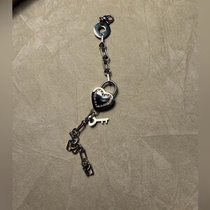 Heart and lock silver bracelet
